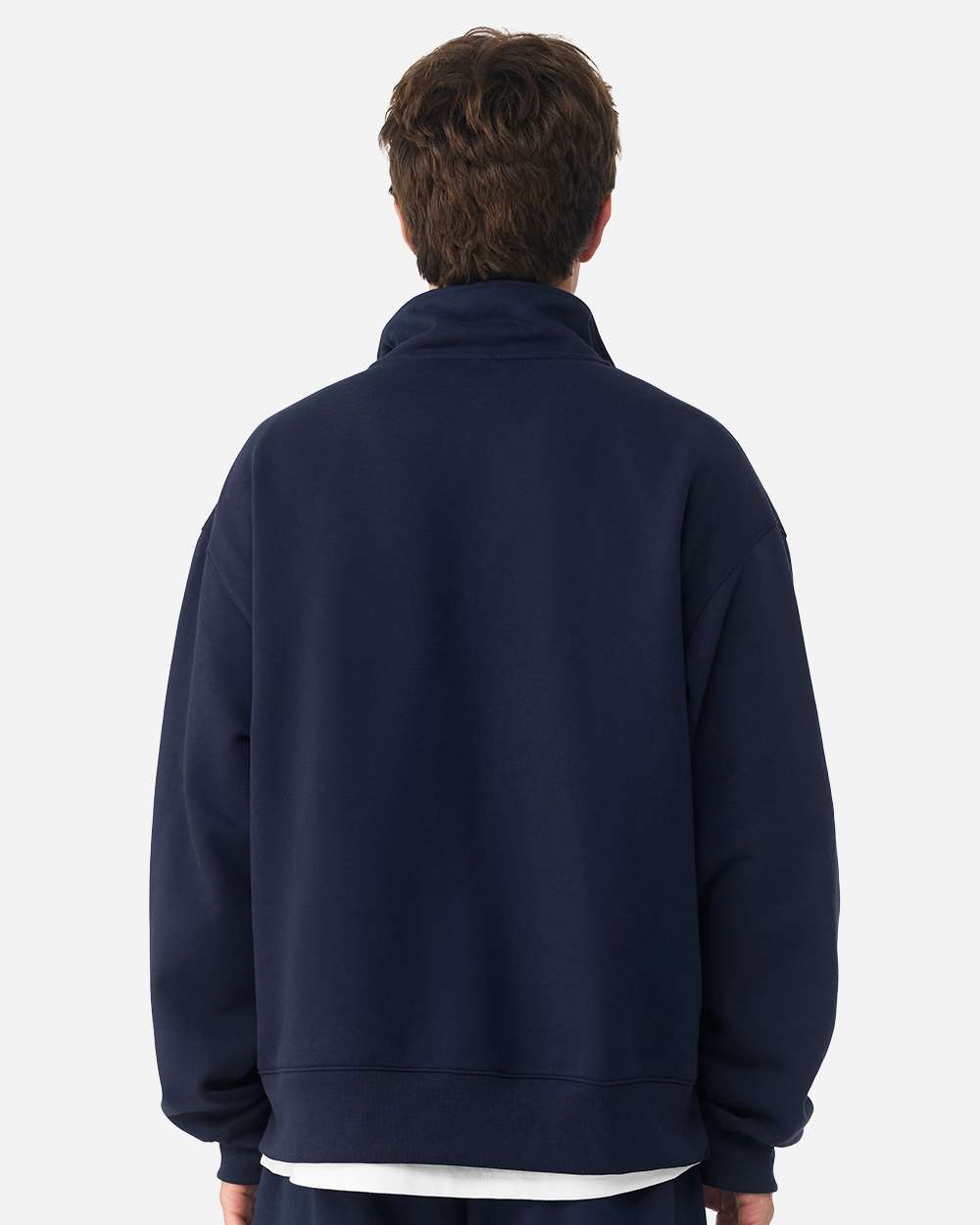 Unisex navy blue Quarter-Zip Pullover Sweatshirt