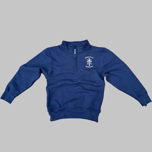 Youth Navy Blue Quarter-zipper pullover Sweatshirt