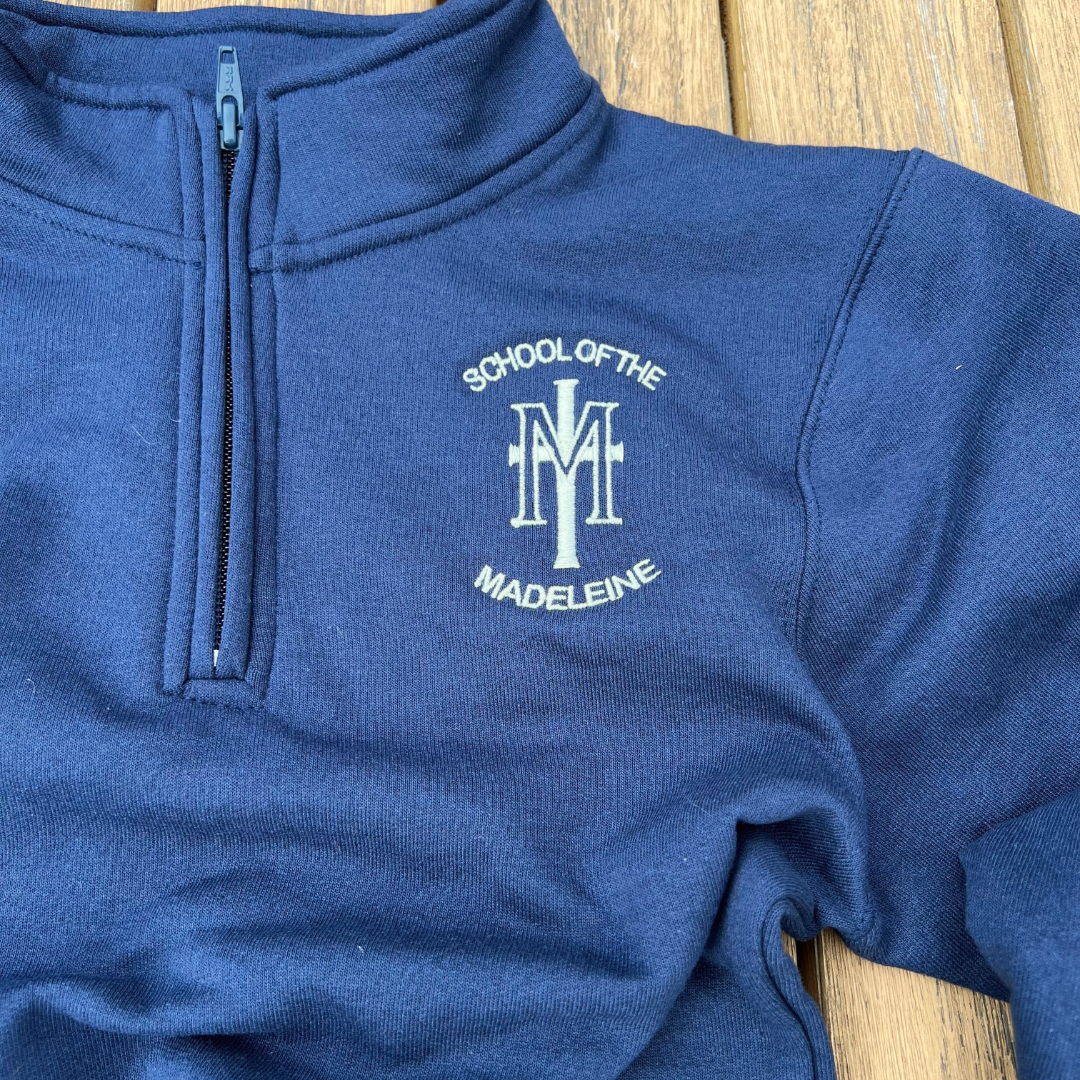 Youth Navy Blue Quarter-zipper pullover Sweatshirt