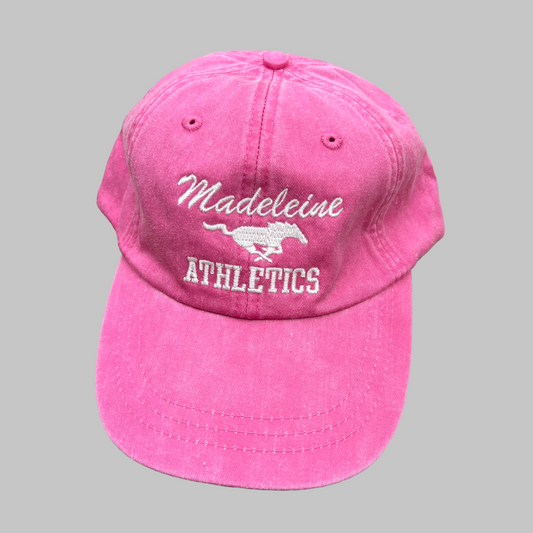 Madeleine Athletics Pink pigment dyed  adjustable baseball hat