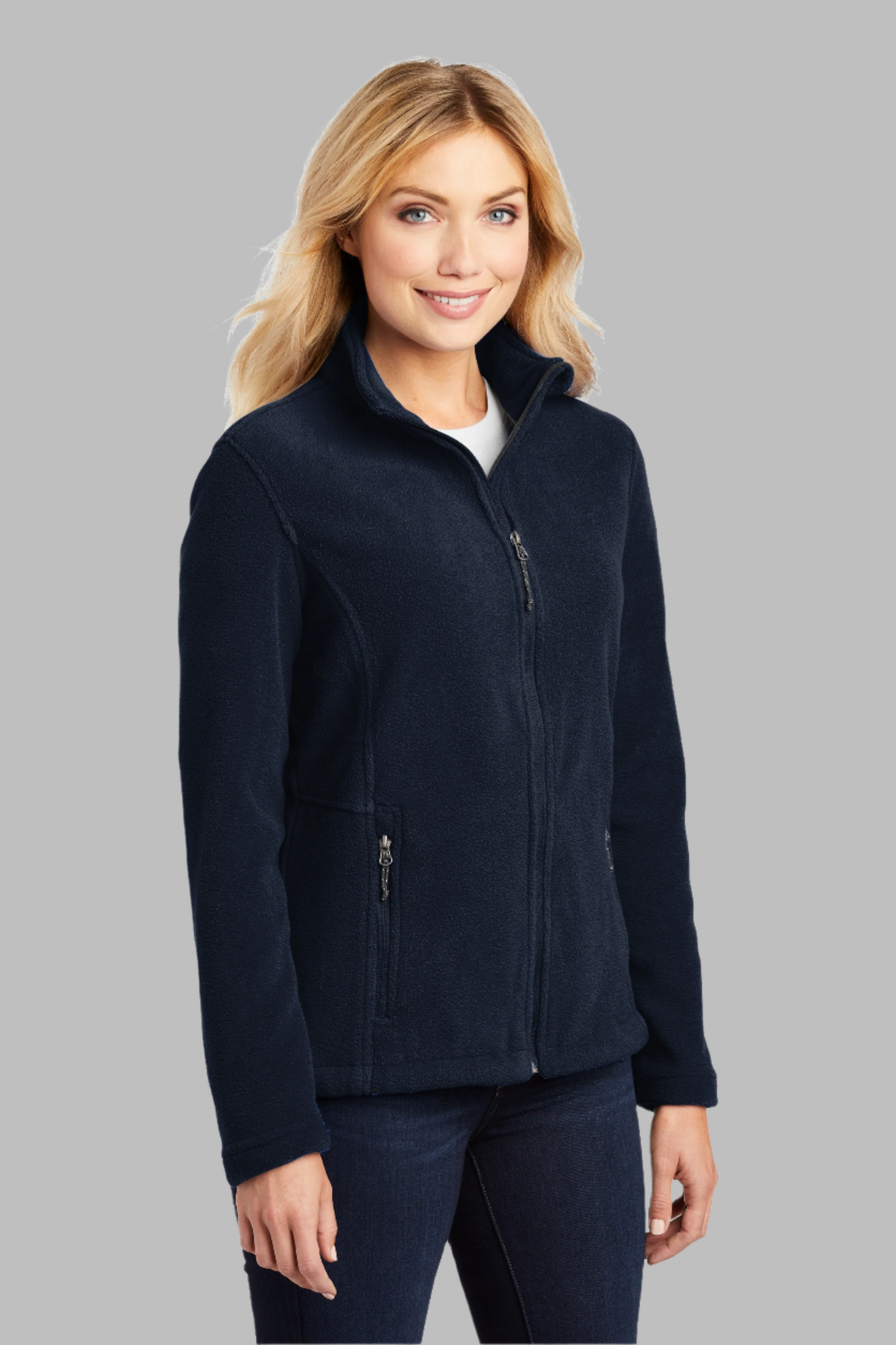 Adult Women Navy Blue Fleece Jacket