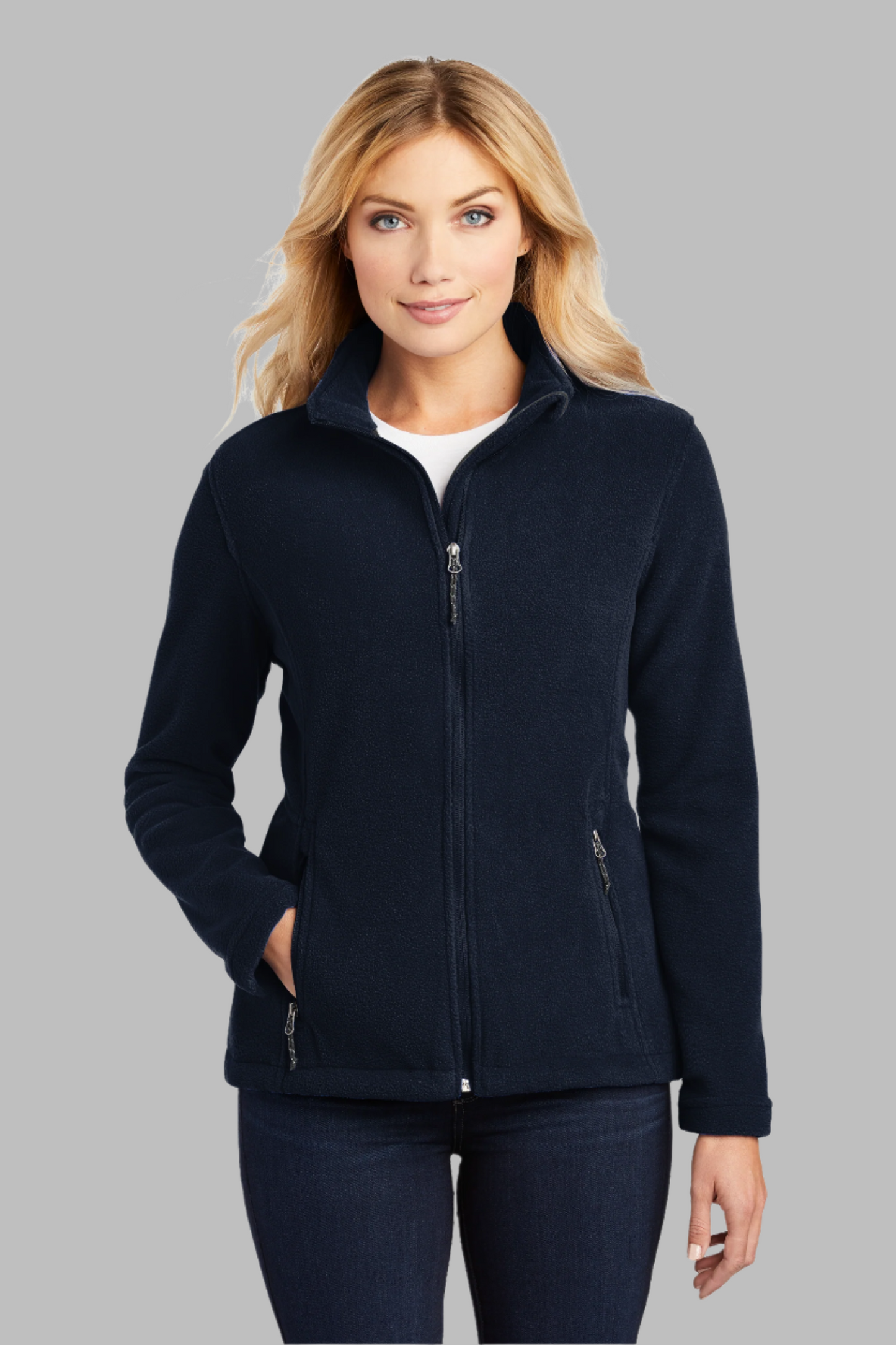 Adult Women Navy Blue Fleece Jacket