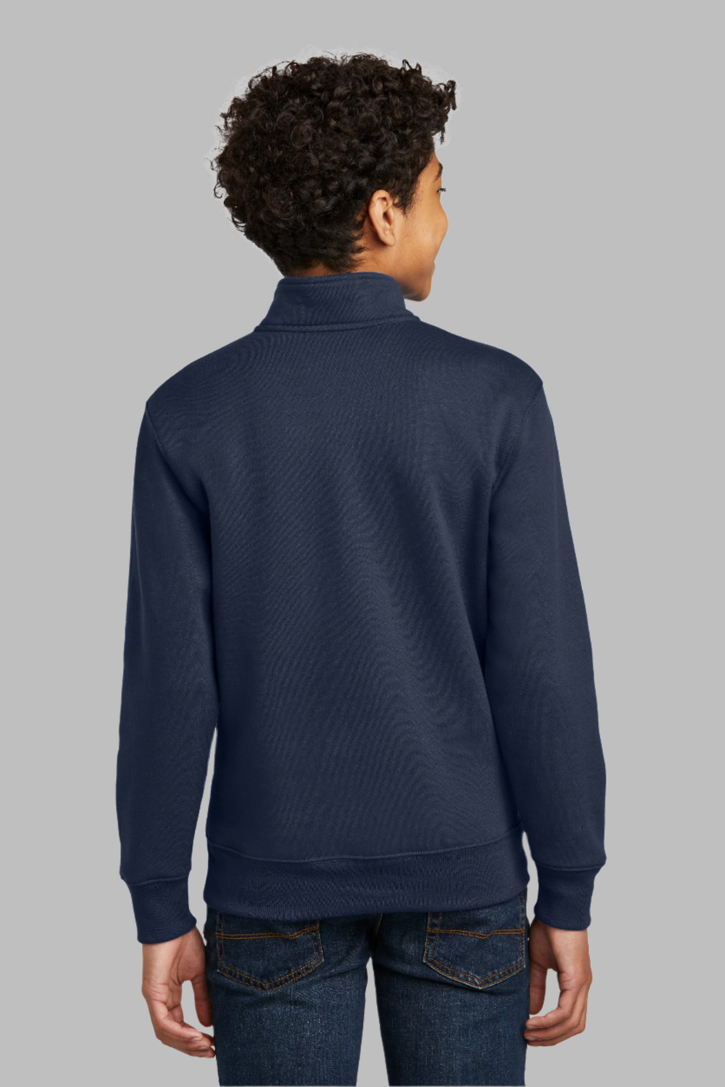 Youth Navy Blue Quarter-zipper pullover Sweatshirt