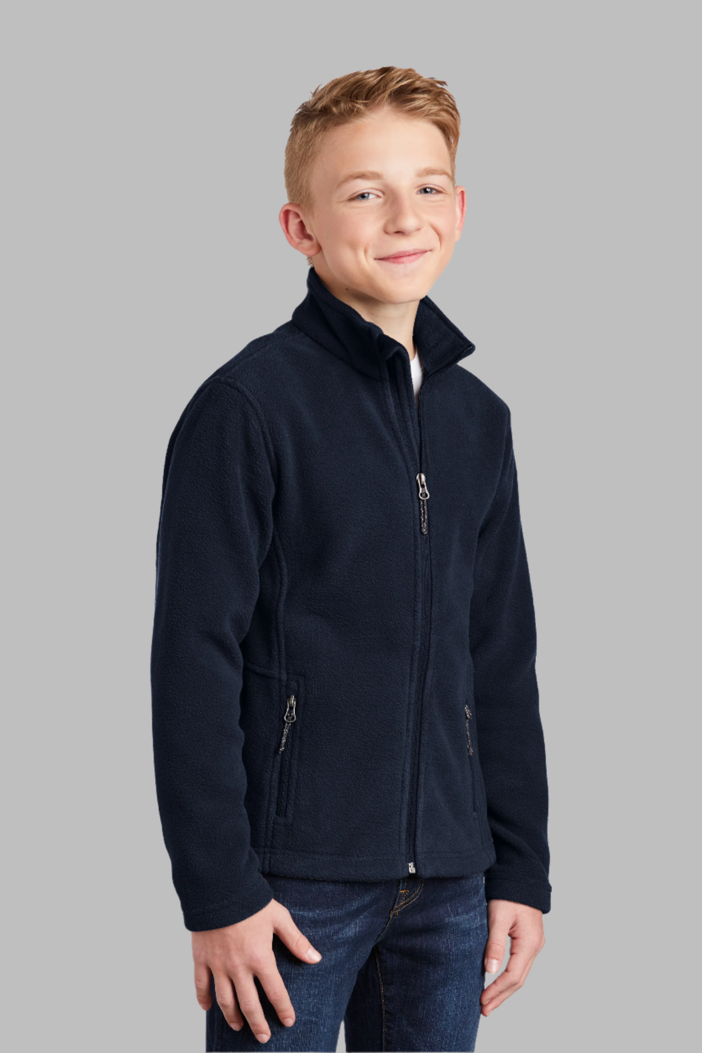 Youth Navy Blue Fleece Jacket