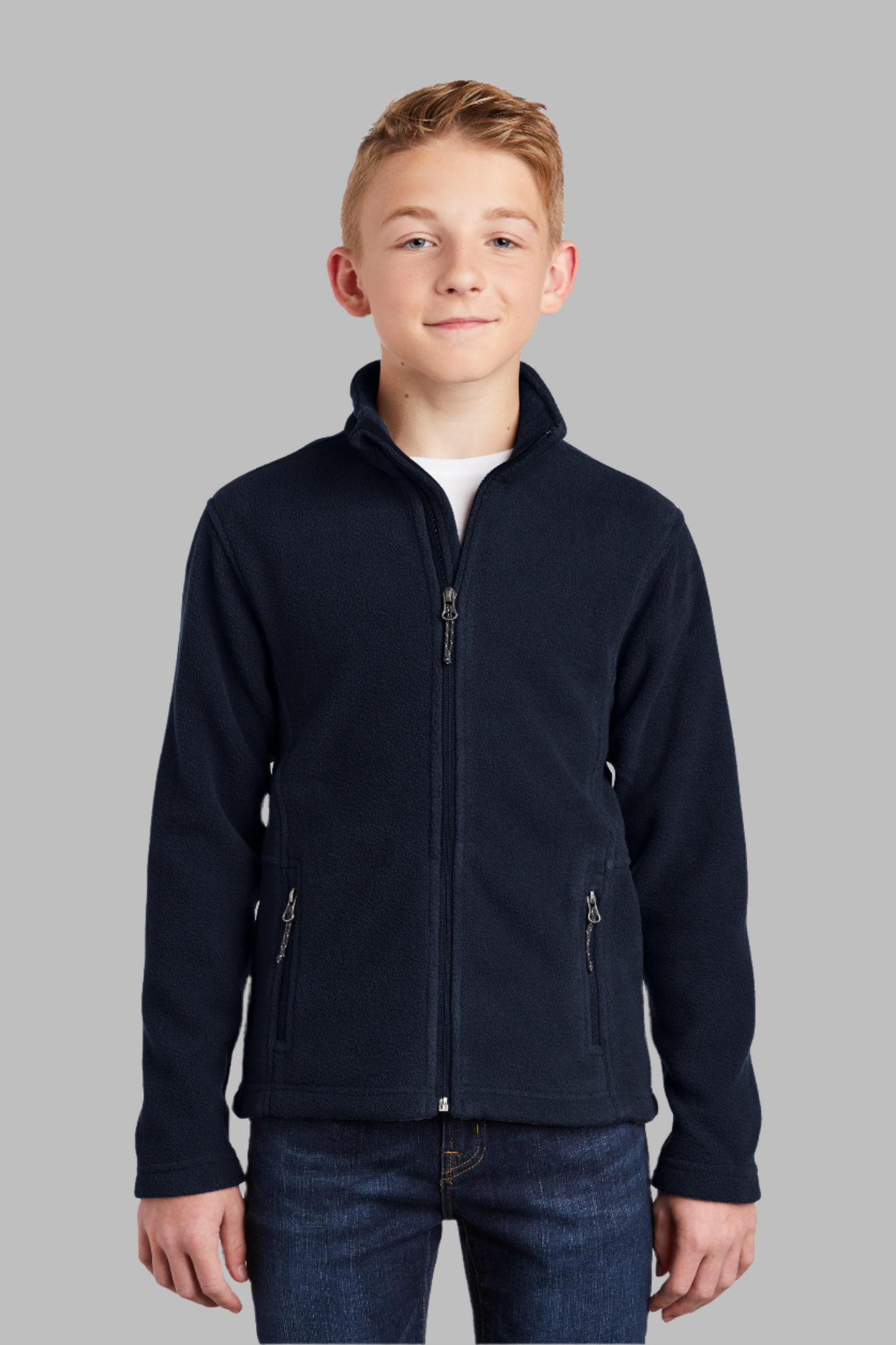 Youth Navy Blue Fleece Jacket