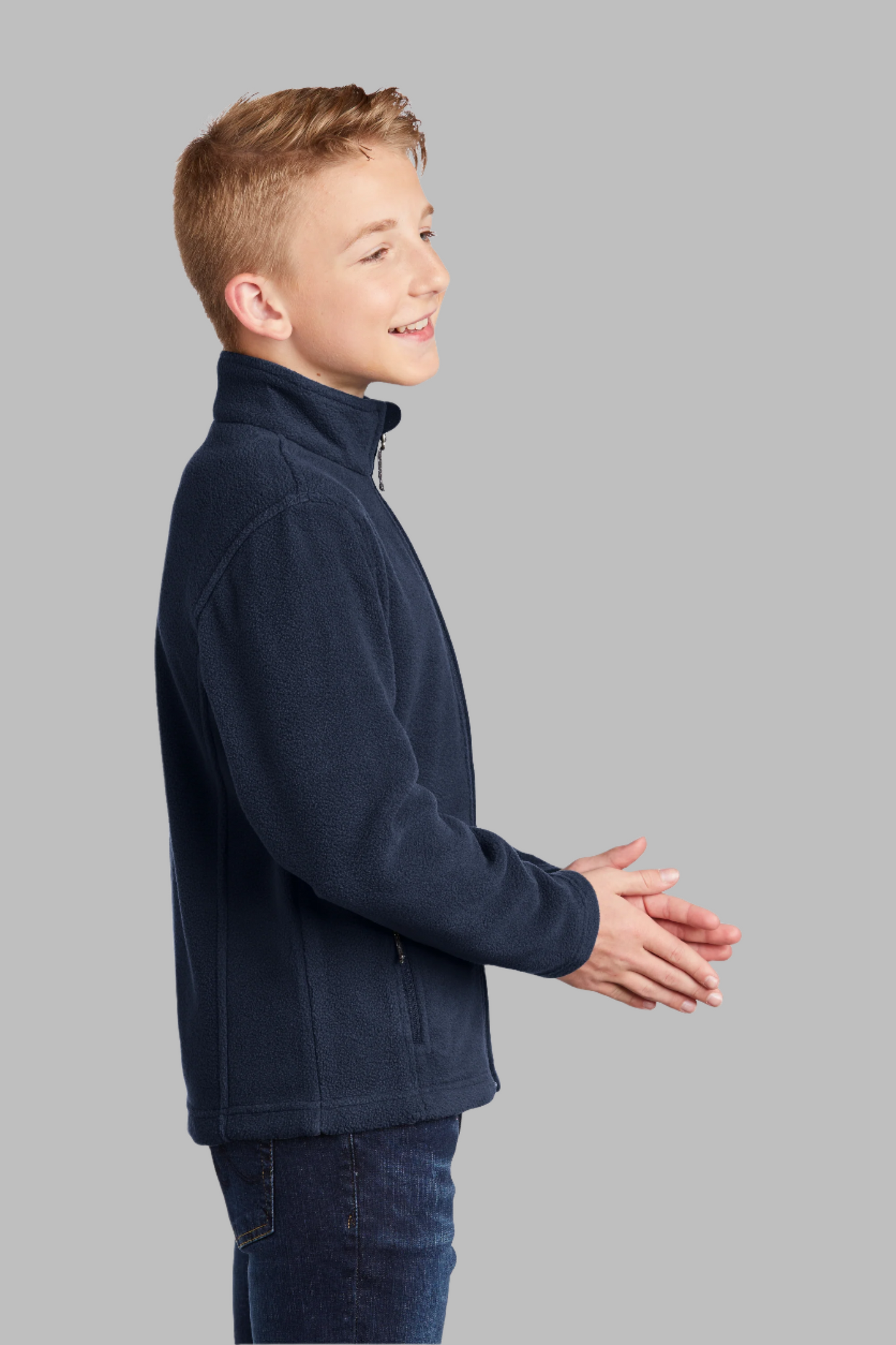 Youth Navy Blue Fleece Jacket